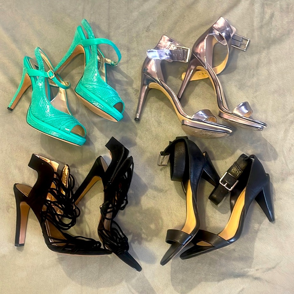 Lot of 4 pairs of High Heel Sandals - Size 10